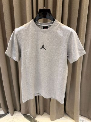 Jordan Middle Brand Logo Round Neck T-shirt Grey