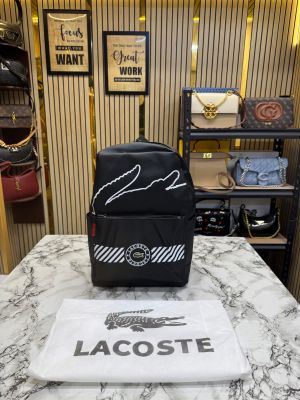 Lacost_e Crocodile Graphic Backpack With Dust Bag Black Sport Edition (518-2)