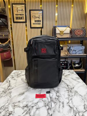 Hugo_Boss Utility Backpack Matte Black Multi-pocket Travel Bag (BS15062-A)