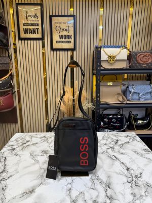 Hugo_Boss Vertical Logo Crossbody Bag Black And Red Urban Edition (E-08)
