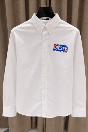 Diese_l chest Logo Full Sleeves Shirt White 