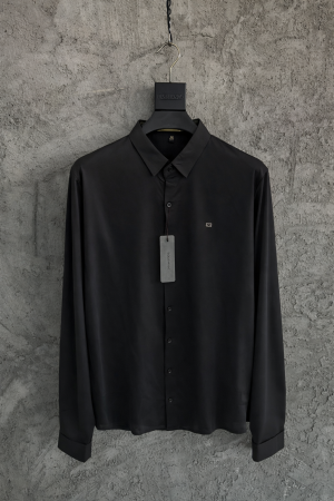 Arman_i chest metal logo japanese lycra full sleeves imported shirt Black 