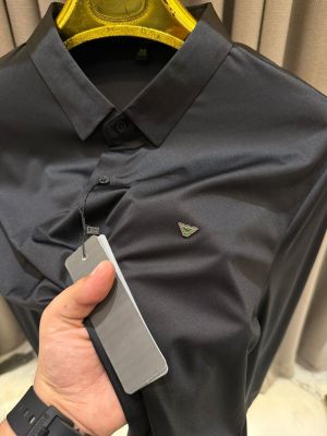 Arman_i chest metal Green logo japanese lycra full sleeves imported shirt Black 