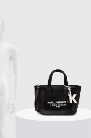 Karl Lagerfeld Small Rue st-guillaume raffia Leather Totebag with dustbag tags etc 245