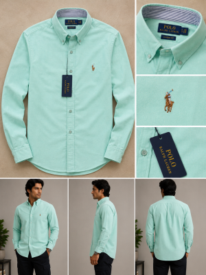 No return premium Ralp_h lauren shirt Green 