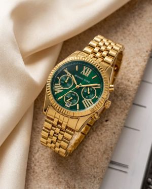 Michael_Kors Lexington Chronograph Gold-Green