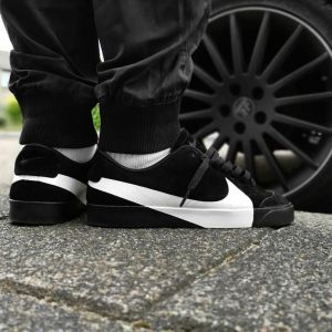 Nik.e Blazer City Low LX black and white sneakers.    