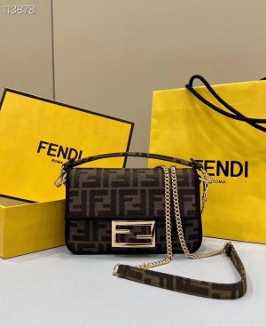 Fendi_Baguette_Jacquard_FF_fabric_Bag_Brown_With_box_928