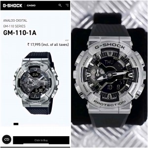 G Shock GA 110 Black & Steel