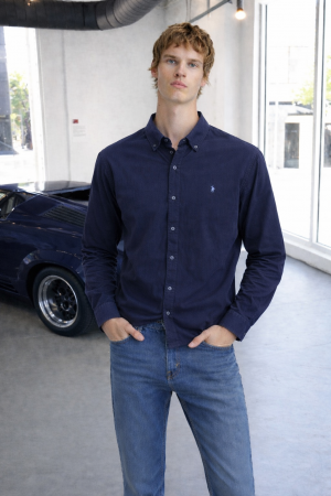 RALP-H L-AUREN P-OLO IMPORTED STORE ARTICLE SHIRT  BLACK AND  NAVY BLUE