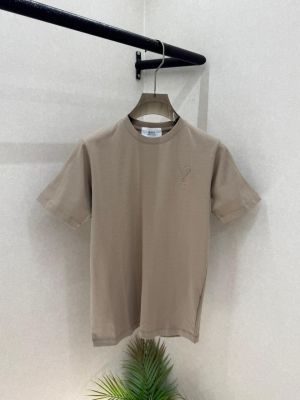Ami Embroidery Logo Brown Premium Round Neck T-shirt F3198-BR