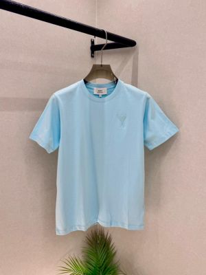 Ami Embroidery Logo Sky Premium Round Neck T-shirt F3198-SK