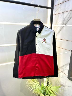 Tommy_Hilfiger Black Premium Oxford Lycra Shirts F2933-BL