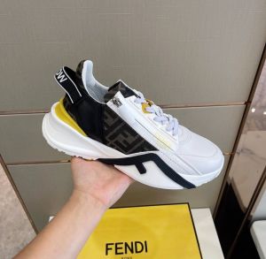 FEND_I FLOW TRAINER WHITE LEATHER LOW TOP PREMIUM SNEAKER 