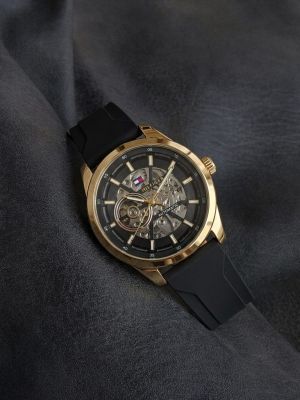 Tommy_hilfiger Automatic Silicon Black-Gold