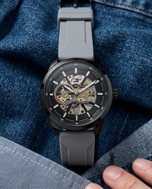 Tommy_hilfiger Automatic Silicon Grey-Black