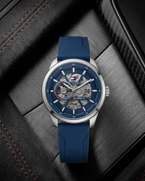 Tommy_hilfiger Automatic Silicon Black-Silver-Blue