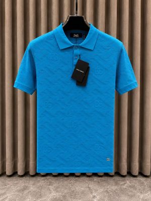DOLC_E & GABBANA IMPORTED KNITTED BLUE POLO