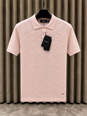DOLC_E & GABBANA IMPORTED KNITTED PEACH POLO