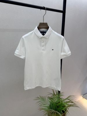 Tommy_Hilfiger White Polo Premium Collar Neck T-shirt F3637-WH