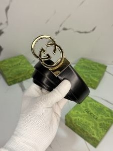 Gucc_i golden buccal leather belt G-642 with og box