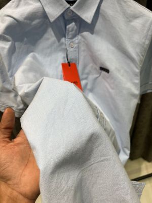 Hug-o Boss IMPORTED STORE ARTICLE HALF SLEEVES SHIRT SKY BLUE