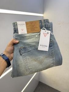 GUESS PREMIUM GREENISH SHADE DENIM JEANS STRAIGHT FIT LENGHT 41
