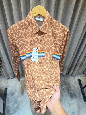 SALE COAC_H PREMIUM BROWN PRINTED IMPORTED SHIRT