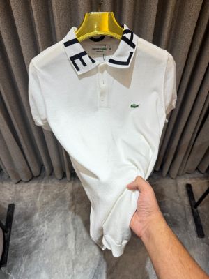 SALE LACOST_E WHITE PREMIUM KNITTED TSHIRT