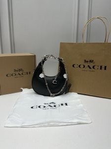 Coach_Jonie_Black-Silver_With_Charm_OriginalBox_CarryBag_DustCover