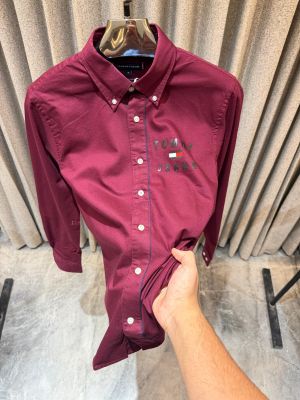 SALE TOMMY HILFIGE_R MAROON PREMIUM SHIRT