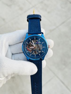 Tommy_Hilfiger Automatic Leather Belt Full Blue AT143