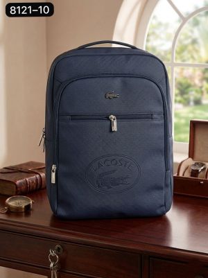 Lacost_e neavy blue backpack with a prominent debossed logo 1007