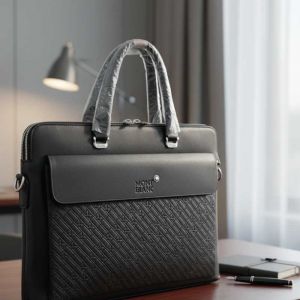 MONT BLANC  BRANDED PREMIUIM LEATHER LAPTOP BAG - WW1977-5