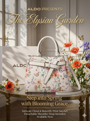 Ald_o womens Butterfly flower with Dust Bag & box  s8970