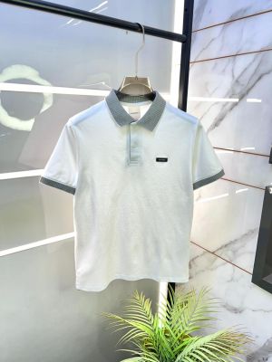 Calvin_Klein White Collar Neck Premium Polo T-shirt F3383-WH