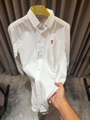 SALE AMI PARIS WHITE PREMIUM IMPORTED SHIRT