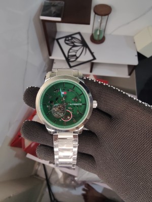 TOMMY HILFIGER SILVER GREEN AUTOMATIC WATCH PREMIUM QUALITY