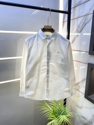 Lacost e White Embroidery Logo Oxford Lycra Premium Shirts F3037-WH
