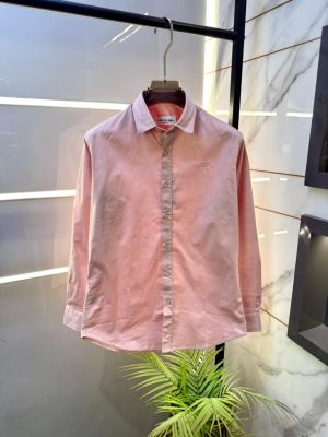 Lacost e Pink Embroidery Logo Oxford Lycra Premium Shirts F3037-PI