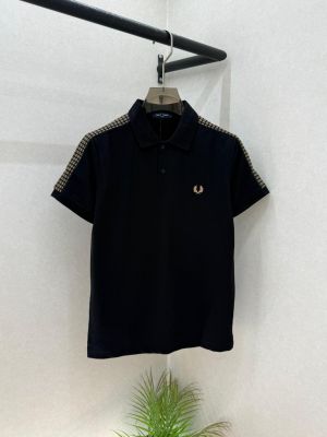 Fred Perry Black Polo Premium Collar Neck T-shirt F3638-B2