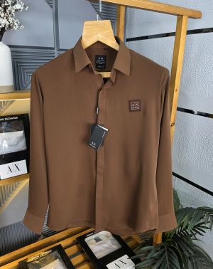 Ax Pocket Logo Shirt Coffee K234-CF