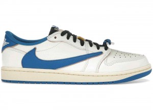 Nik ee Air Jordan Retro 1 X Travis Scott Fragment Heat of White Semi Ua