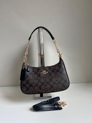 Coach_Teri_Coffee_Black_Shoulder_Bag_With_OG_Box_Dust_Cover_Coffee_Brown_Ct