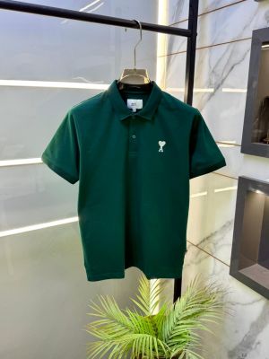 Ami Logo Green Premium Polo Collar Neck T-shirt F3685-GR2