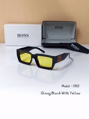 HUGO_BOSS 1310 GLOSSY BLACK WITH YELLOW DESIGNER STORE MODEL 428