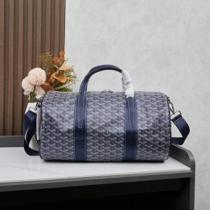 Goyar_d Luxury Monogram Travel Duffle Bag With Shoulder Strap (Blue-2389)