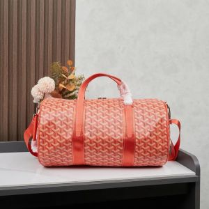 Goyar_d Luxury Monogram Travel Duffle Bag With Shoulder Strap (Orange-2389)