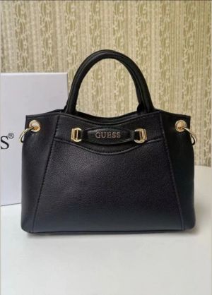 Guess emera handbag with box and dust bag (black)