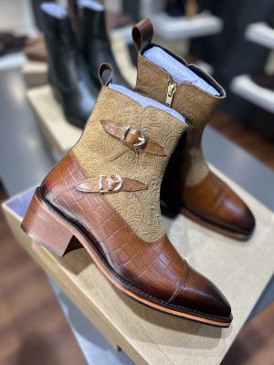 Christian_louboutin pure leather Chelsea boot Double mock 5050